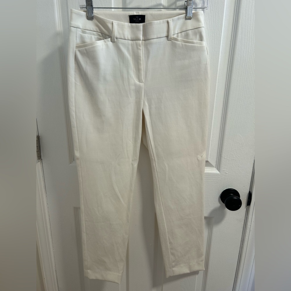 White House Black Market The Slim Ankle White Slacks Size 2